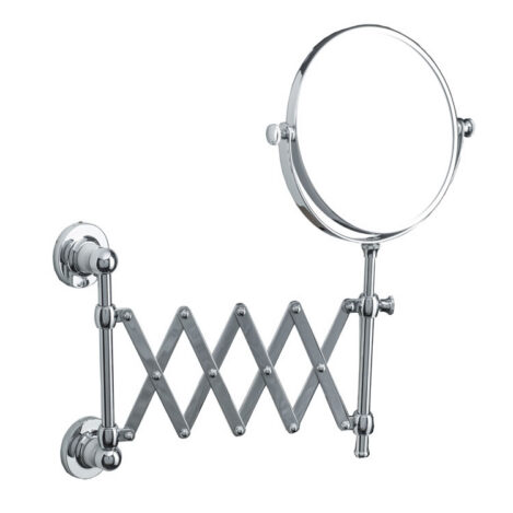 Extended Wall Mounted Shaving Mirror - Porcelain Stem
