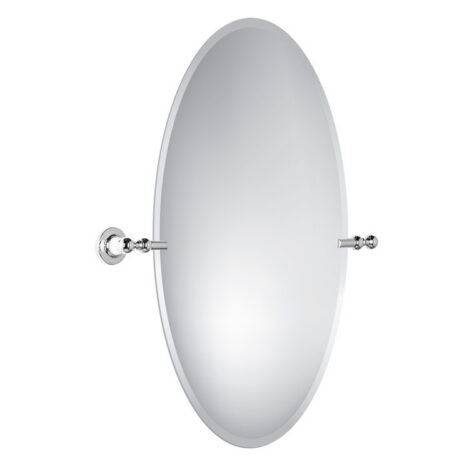 Oval Swivel Bathroom Mirror W500xH700mm - Porcelain Stem