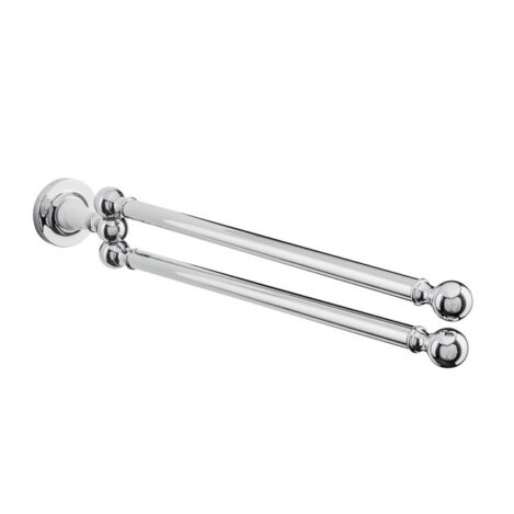 Swivel Double Towel Rail - Porcelain Stem